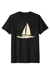 Sailboat T-Shirt Siyah - Düz
