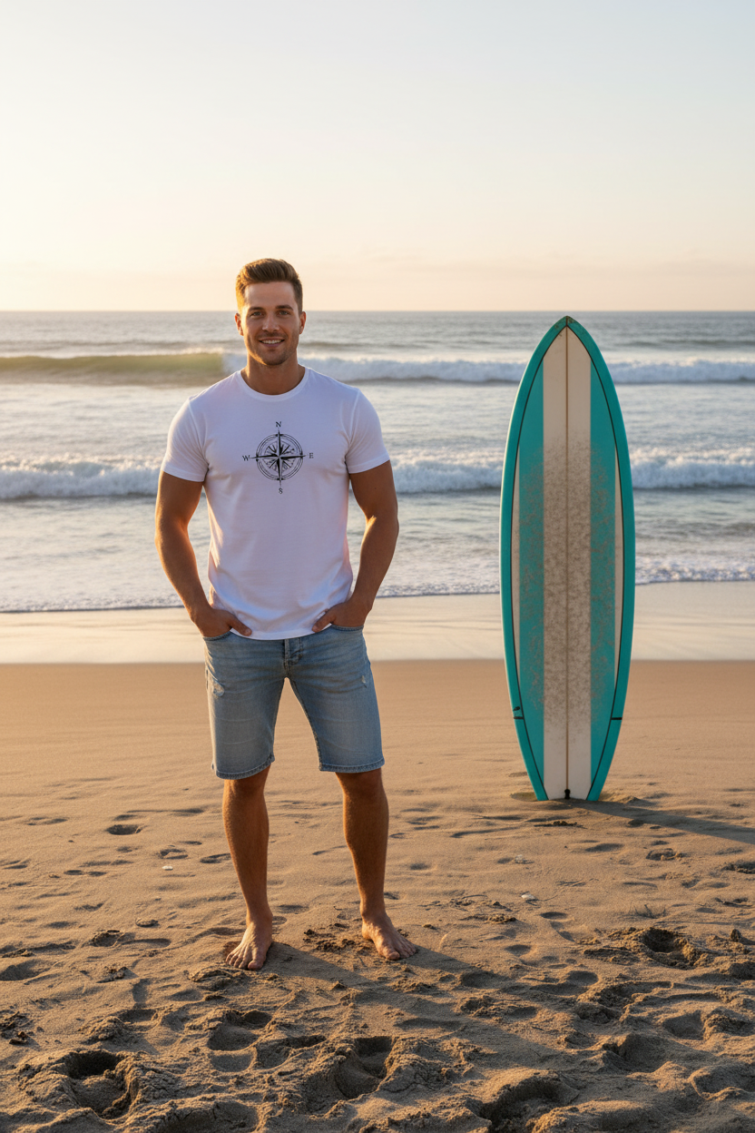 Kumsalda Surf Tahtası Yanında